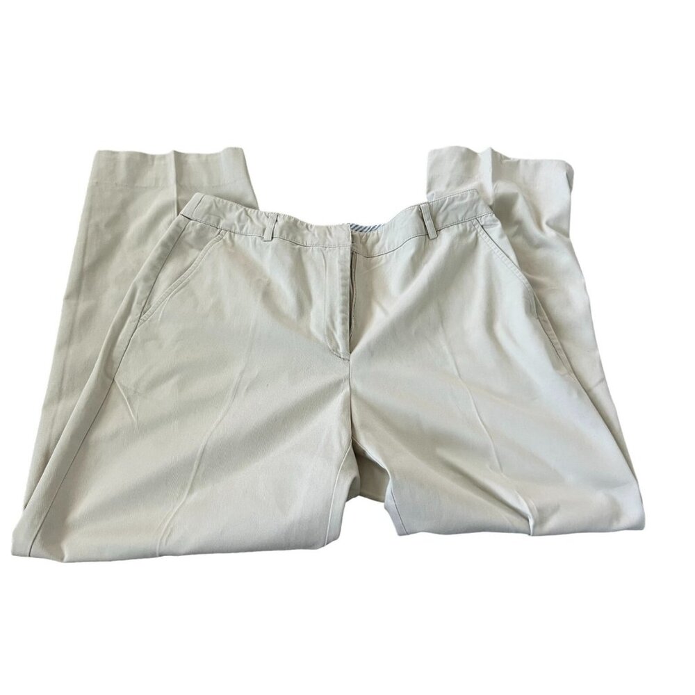 Kim Rogers Womens Ankle Pants White‎ Size 10 Slash Pockets Straight Leg